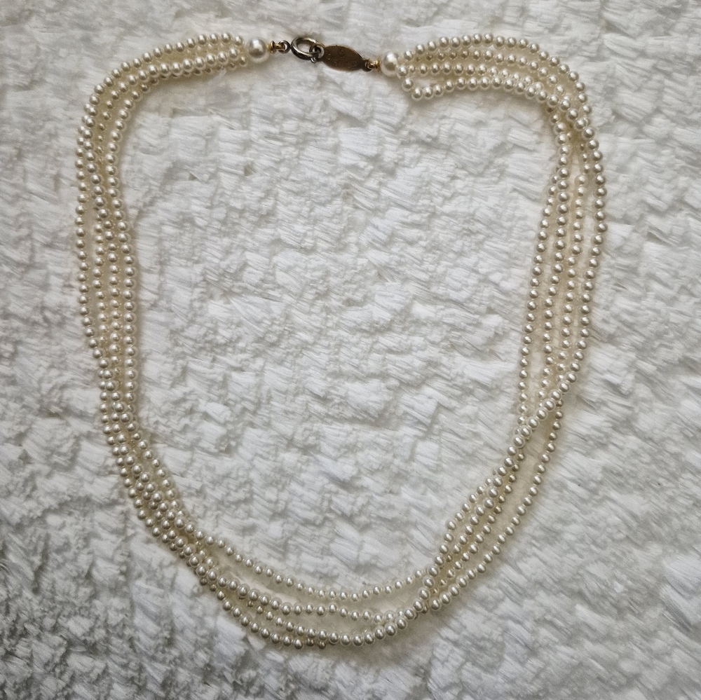 Vintage Marvella Multi Strand Faux Pearl Necklace